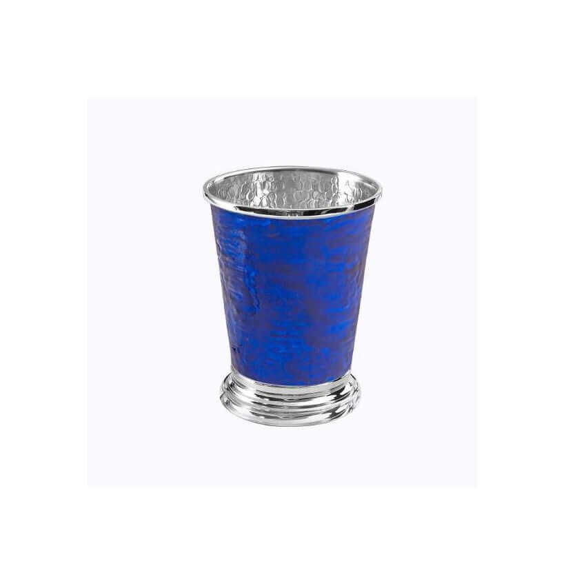 Blue silver kiddush cup