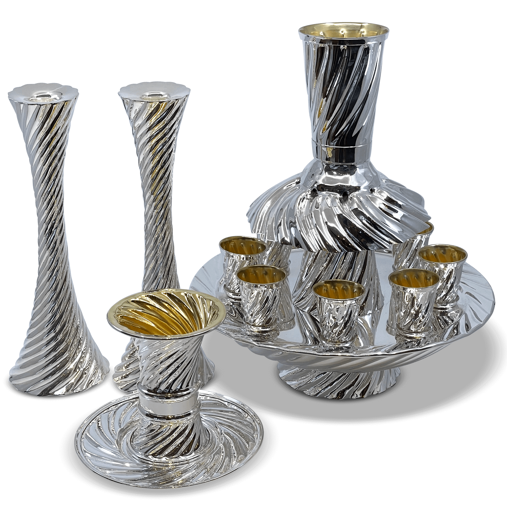 "Dalia" Spiral Silver Kiddush Cup A - Piece By Zion Hadad