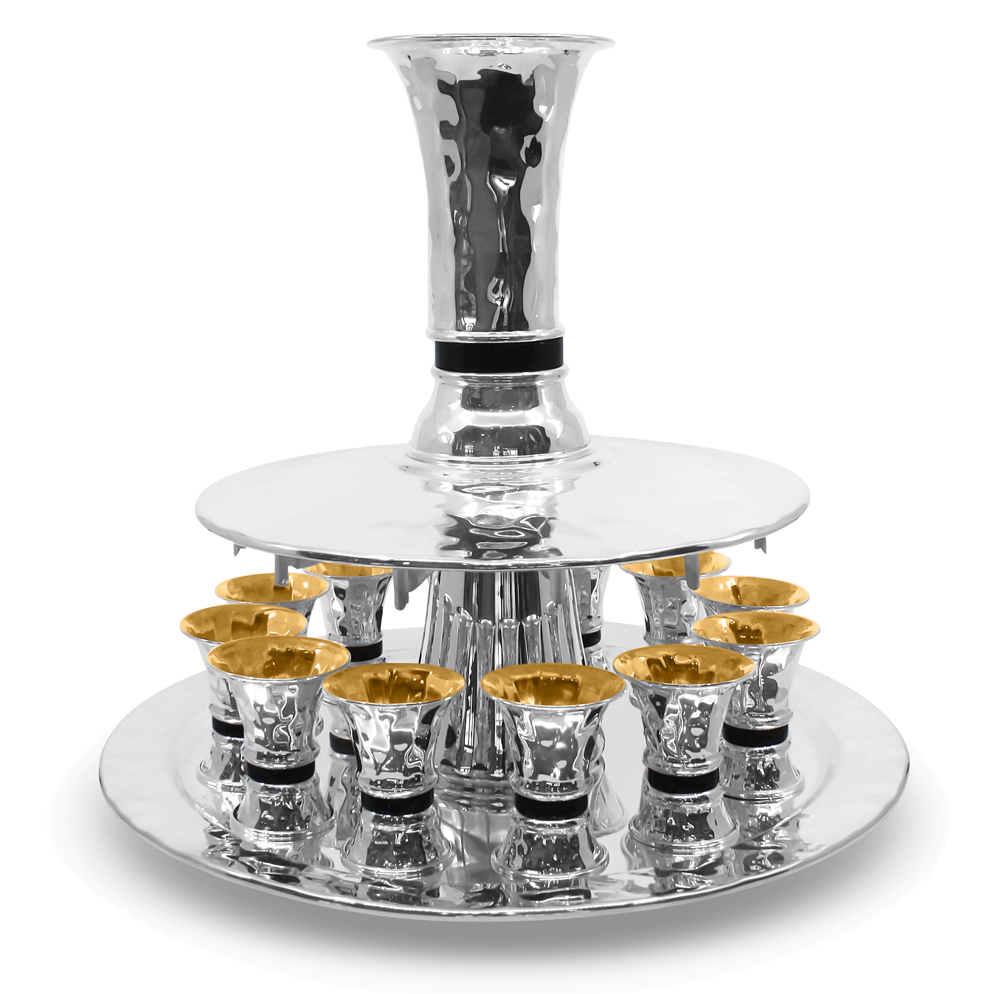 HAMMER KIDDUSH WINE FOUNTAIN WITH ONYX STONES