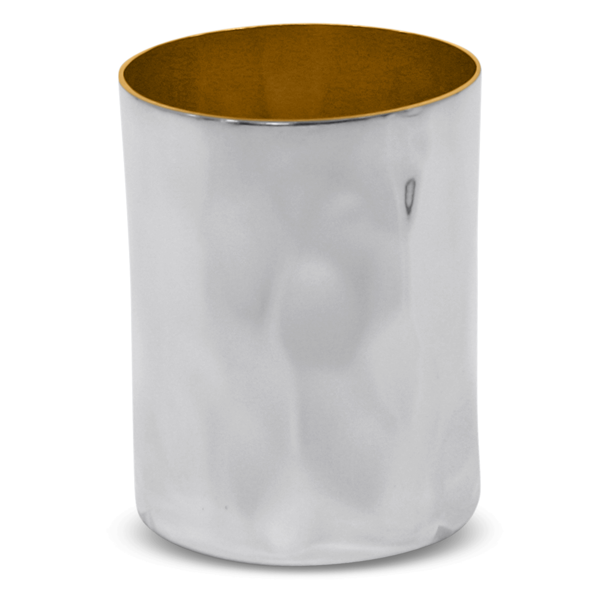 Hand hammered sterling silver kiddush cup 86ml halachic shiur gold interior Italian