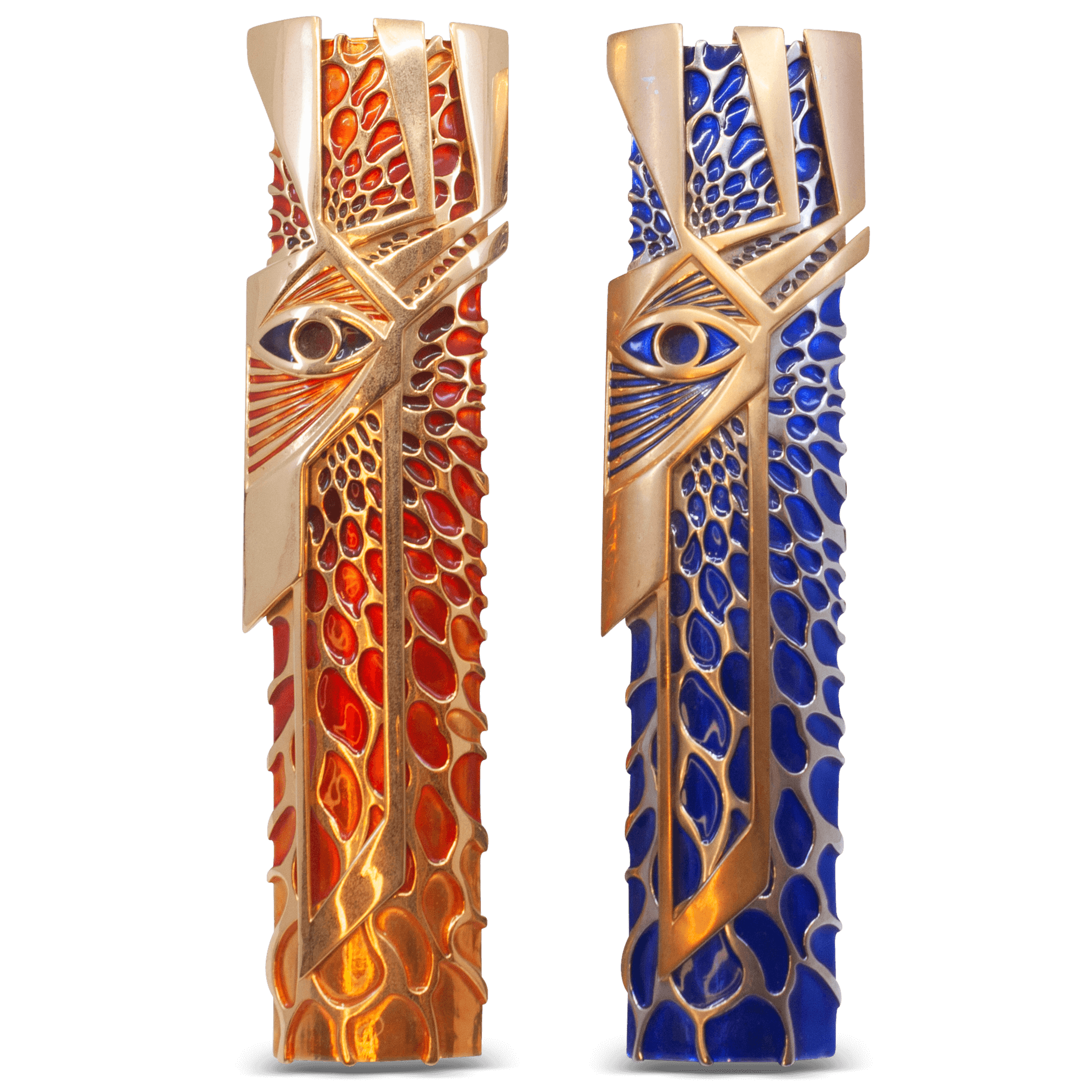 Mezuzah case "eye" and enamel - Piece By Zion Hadad