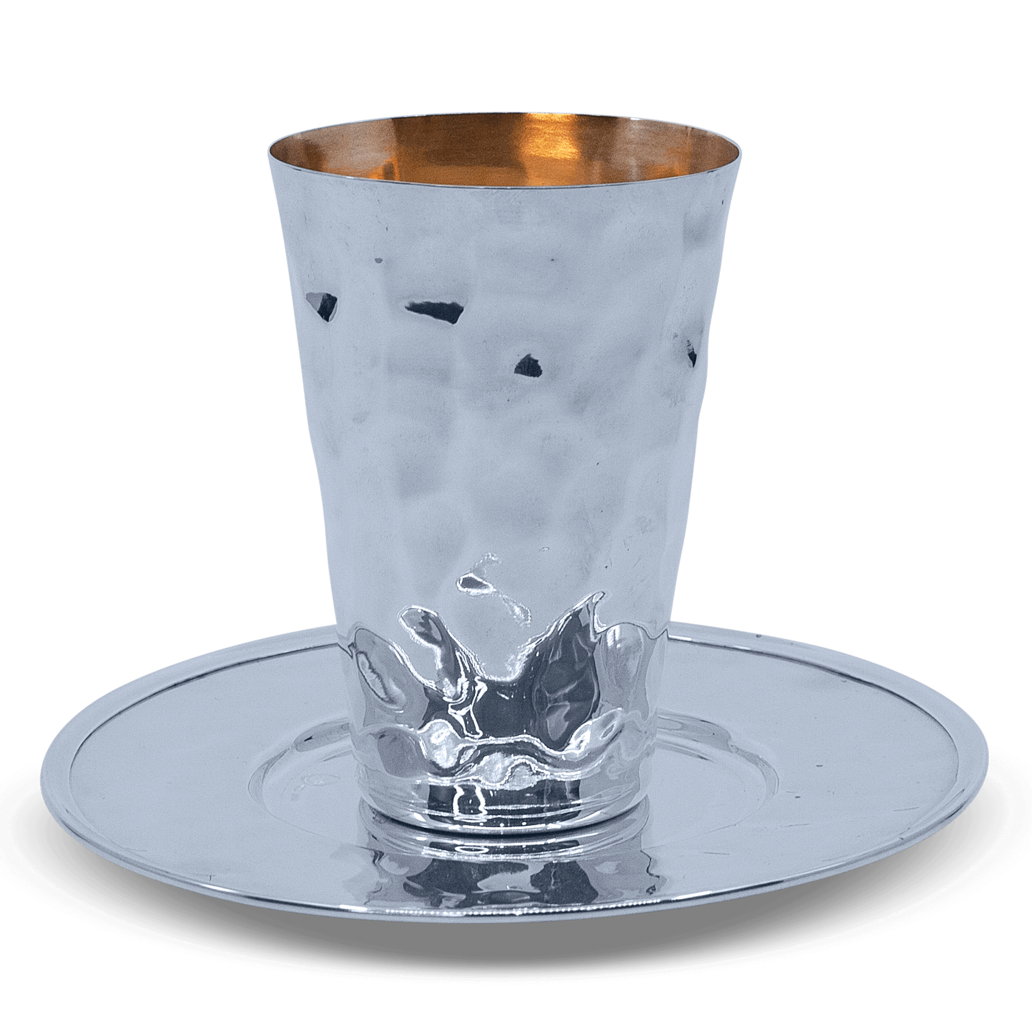 Silver Hammered Kiddush Cup Set