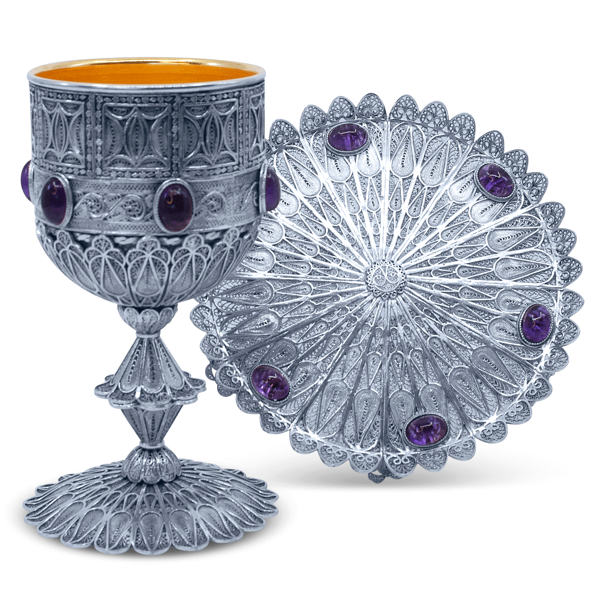 Filigree Cup with Amethyst Accents B