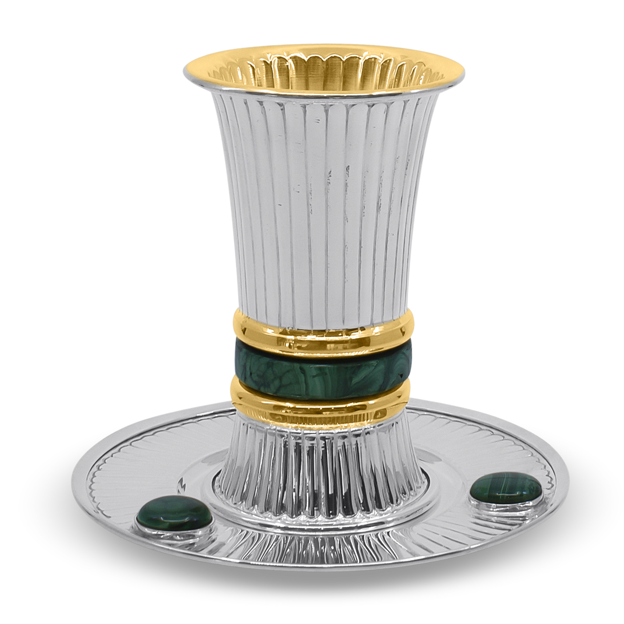 Modern Striped Malachite Kiddush Cup