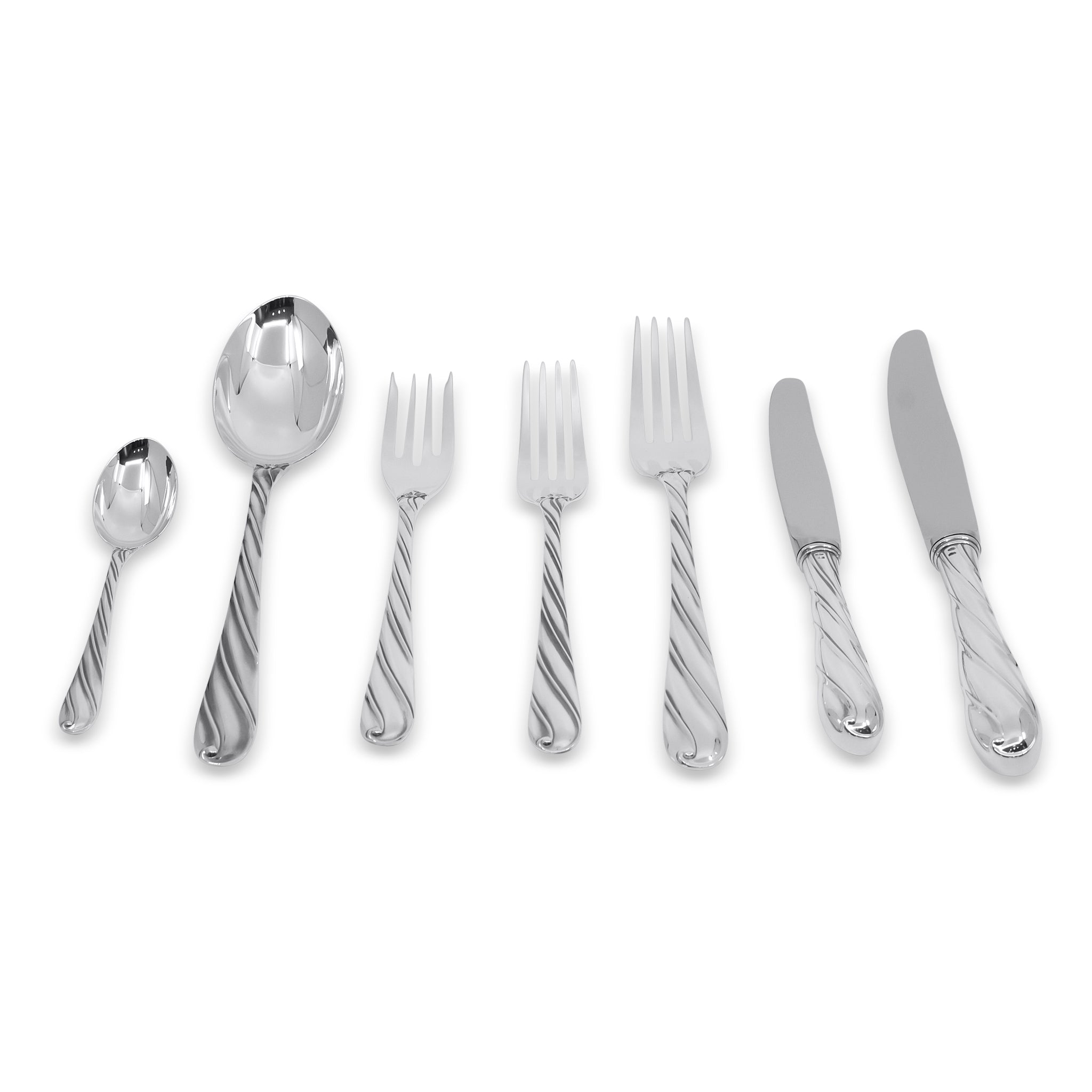 סט סכו״ם כסף ספירלה 20