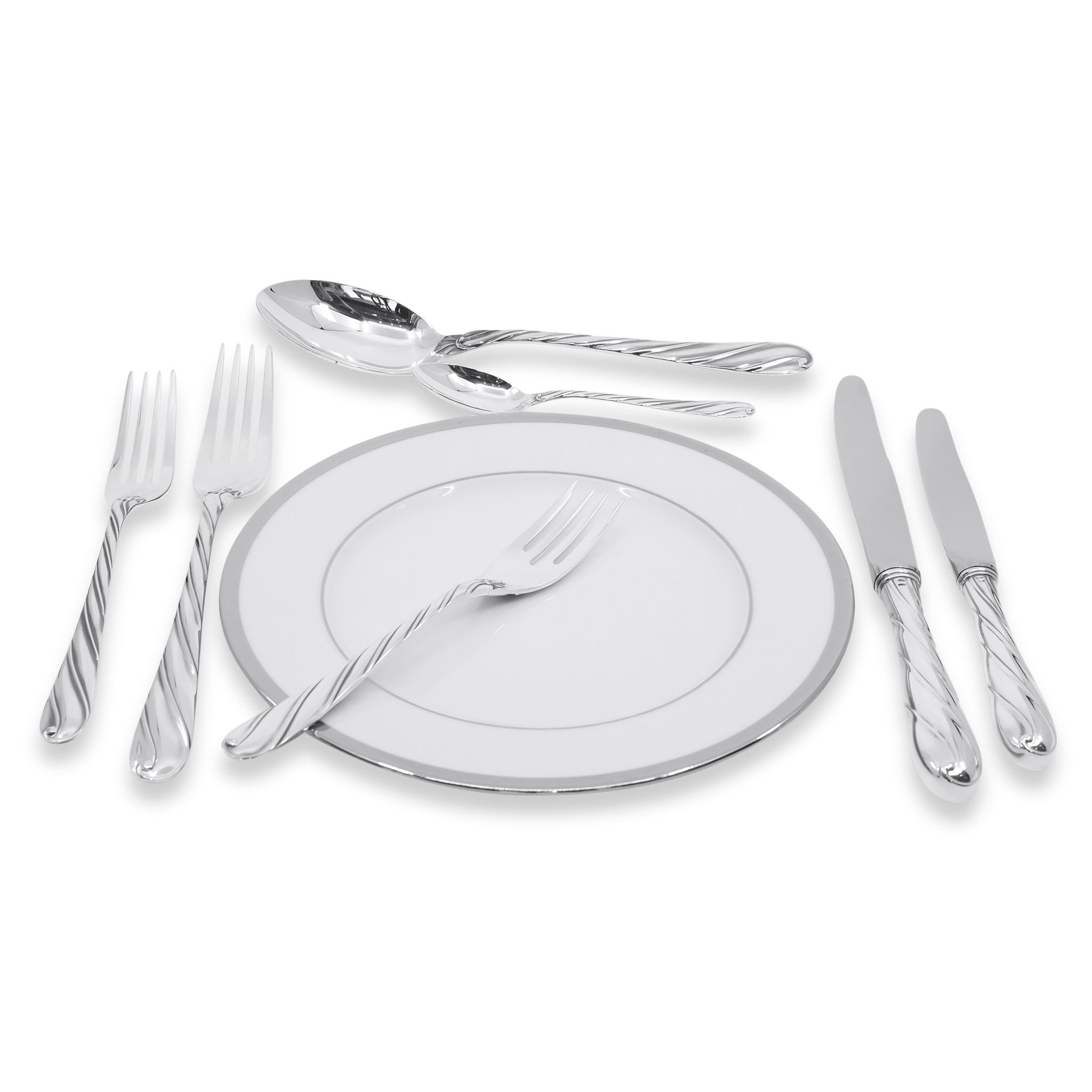 סט סכו״ם כסף ספירלה 25