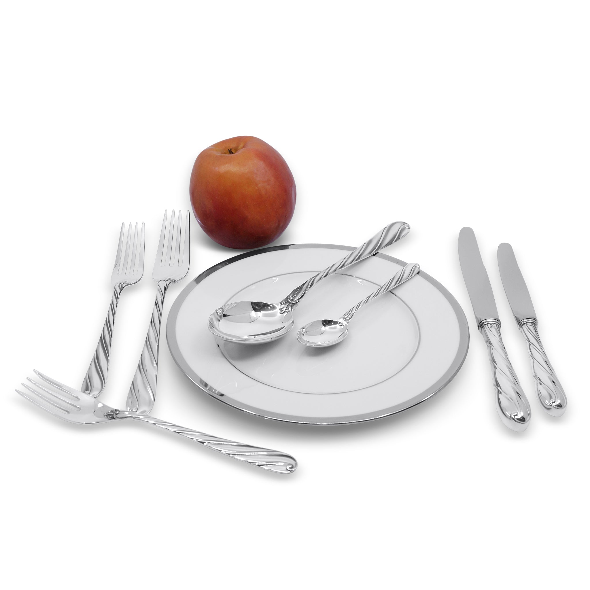 סט סכו״ם כסף ספירלה 26