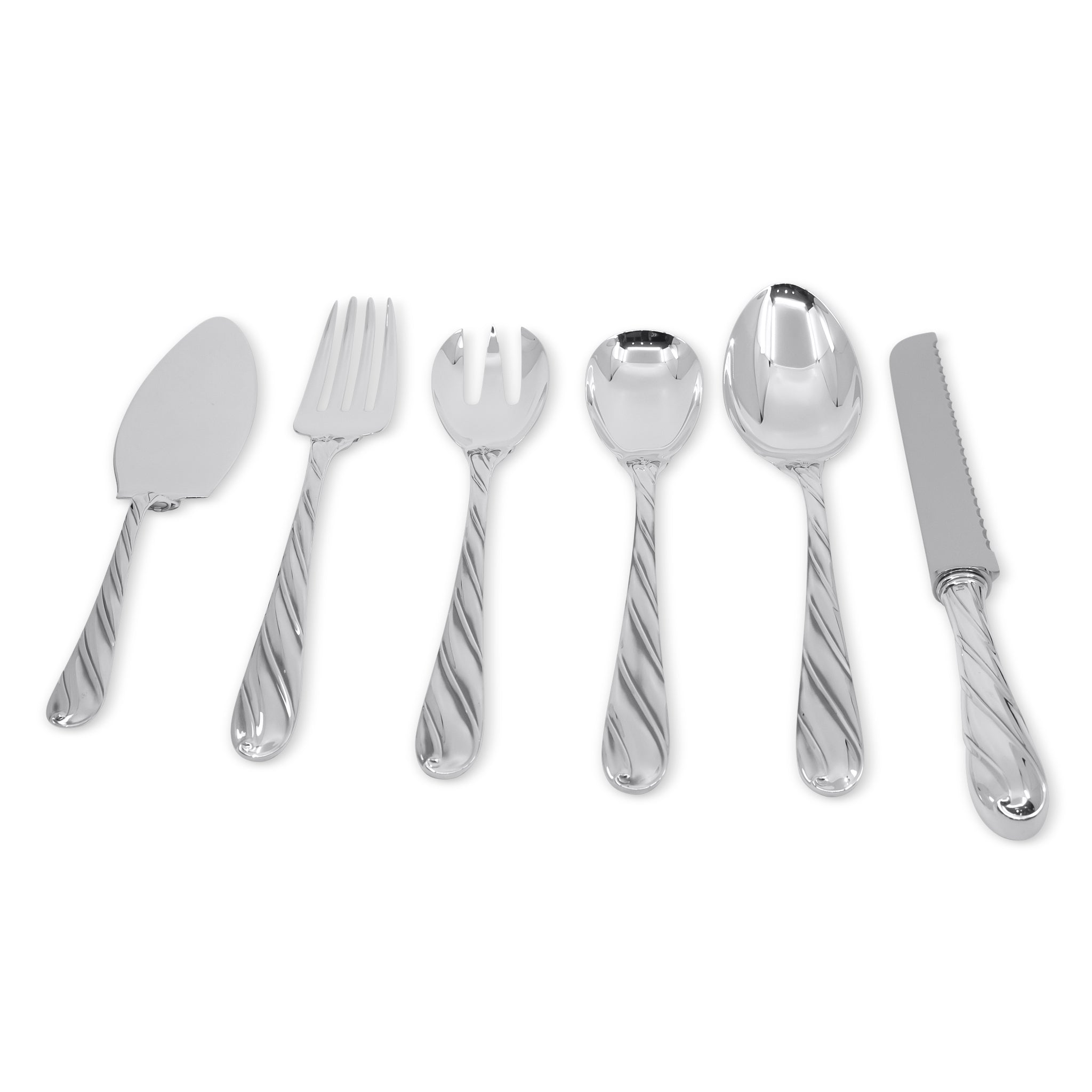 סט סכו״ם כסף ספירלה 21