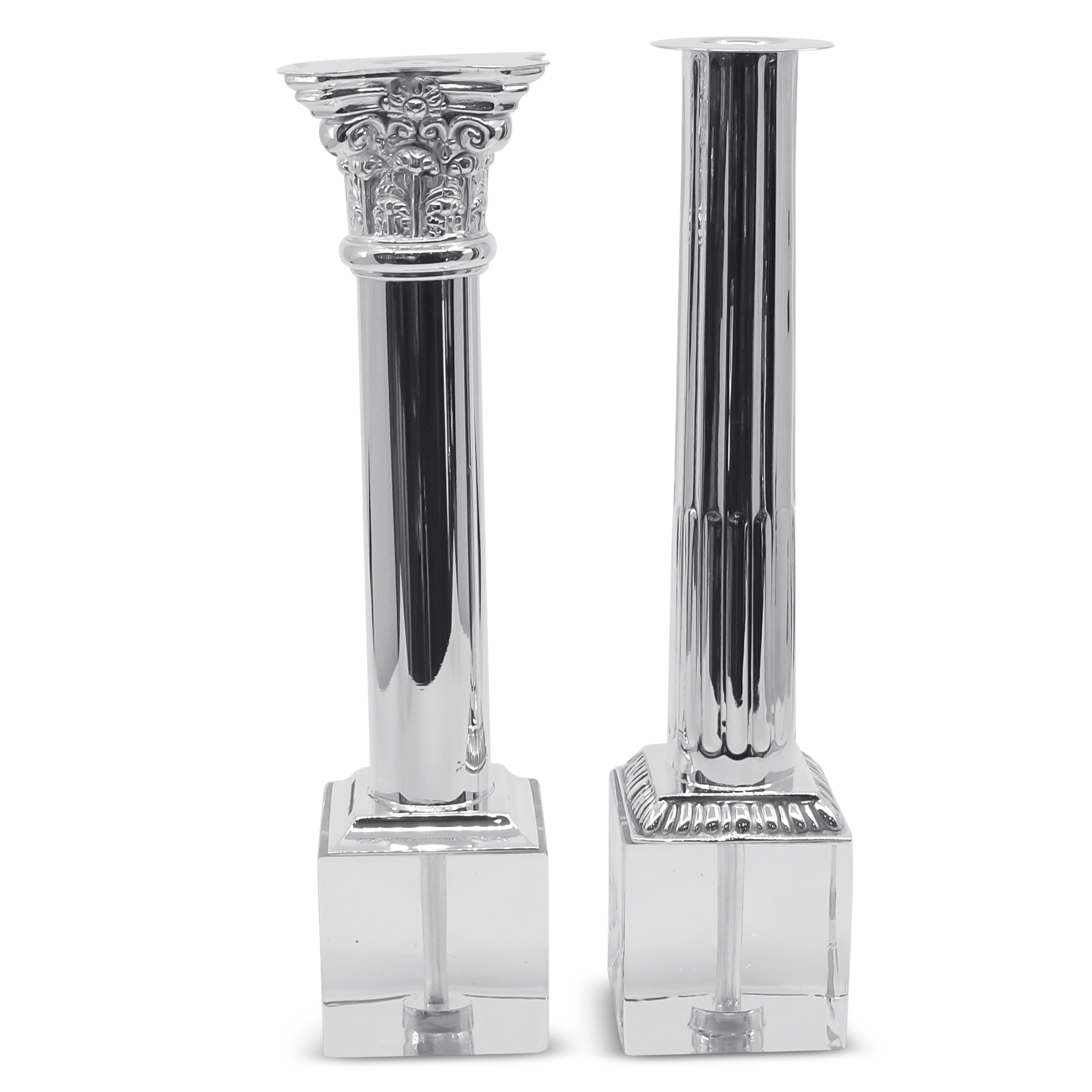 Two silver candle holders