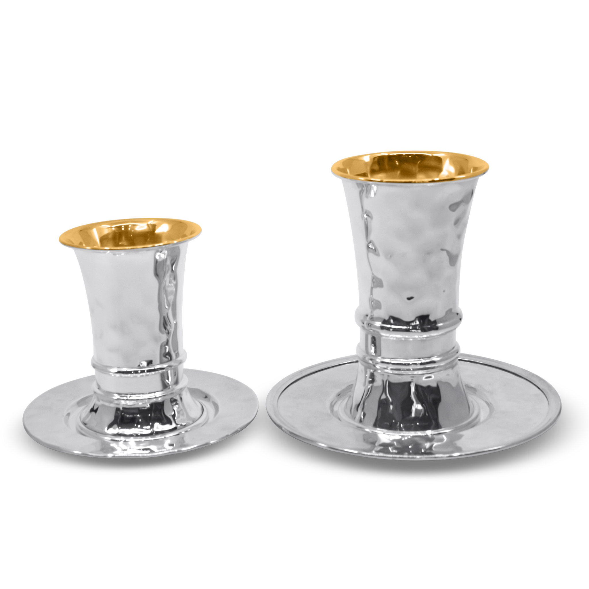 Gold plating Hammer Sterling Silver Kiddush Cup Set