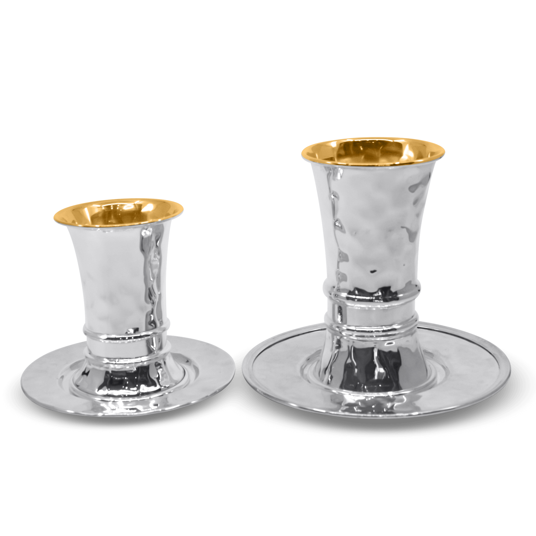 Gold plating Hammer Sterling Silver Kiddush Cup Set