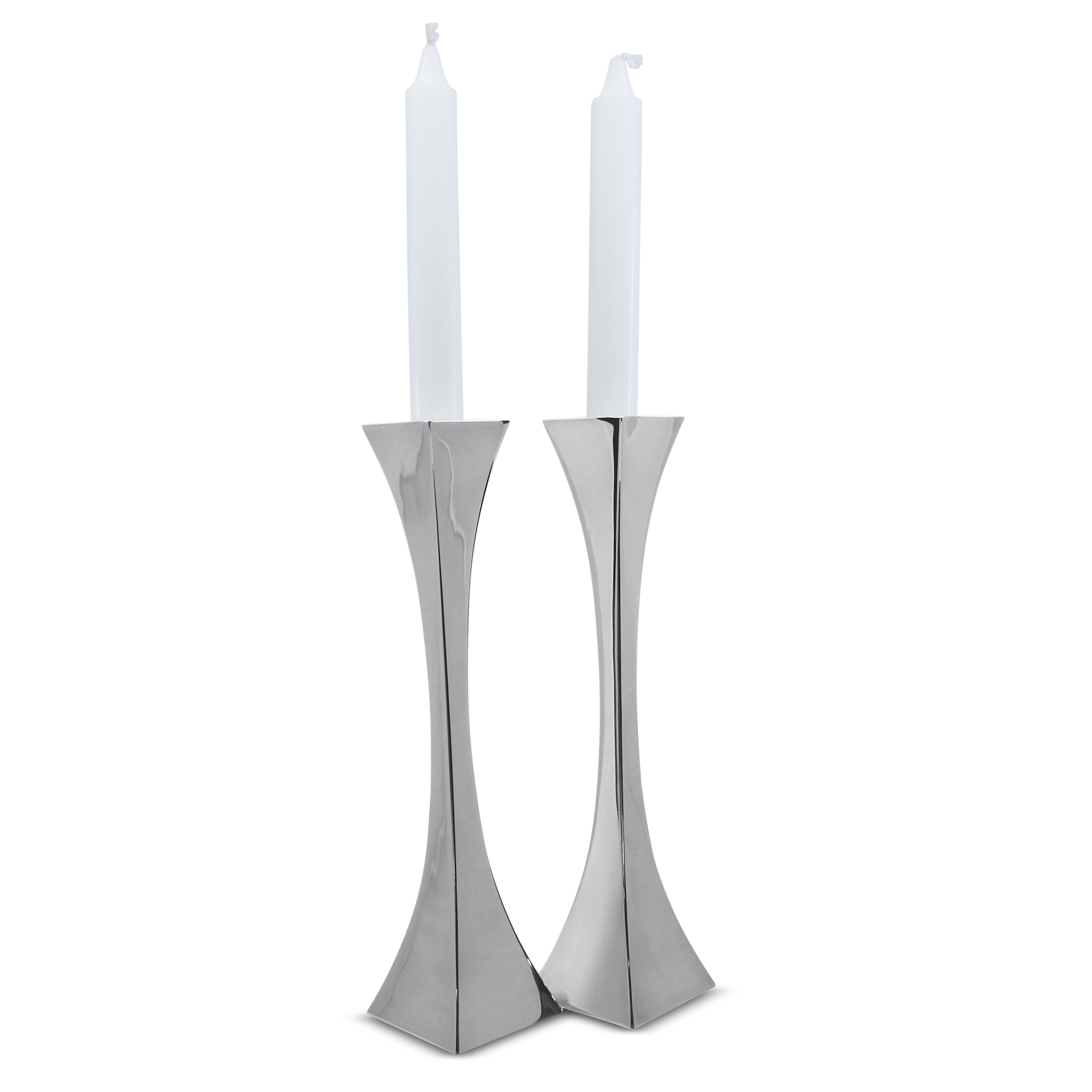 Silver Galil Shabbat Candlesticks