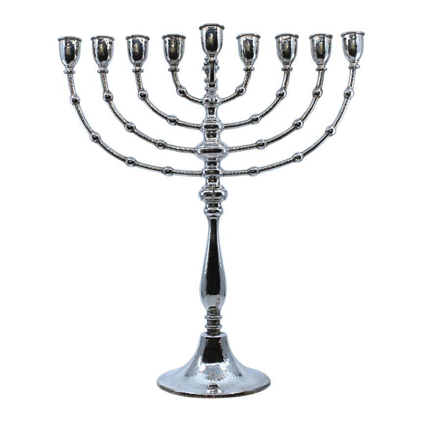 Pampa traditional sterling silver Hanukkah menorah, handcrafted in Italy - Piece by Zion Hadad