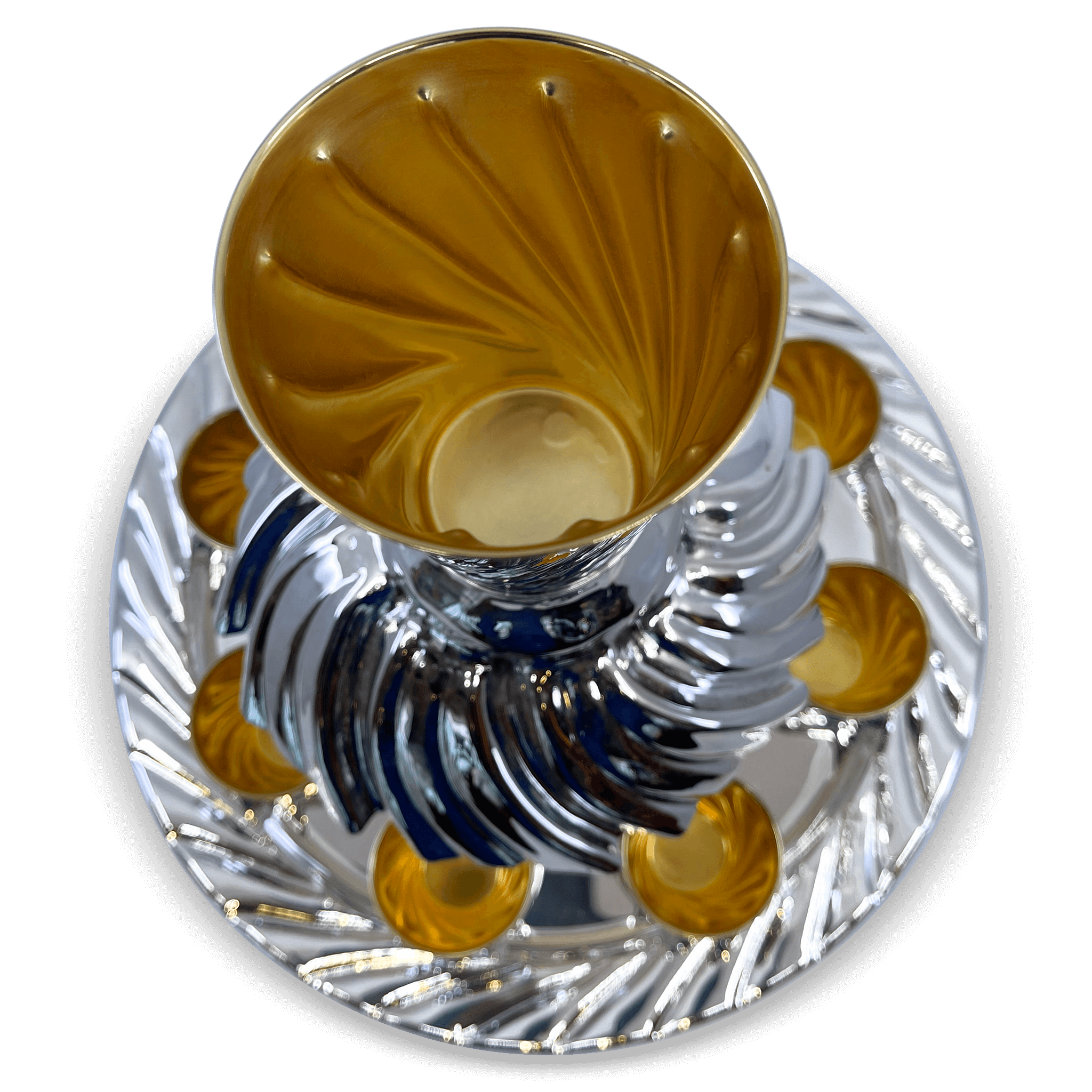 Silver Kiddush Fountain Spiral Collection - Piece By Zion Hadad