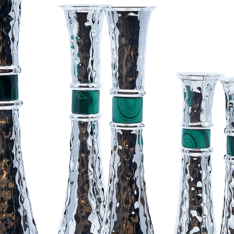 hammered silver candlesticks