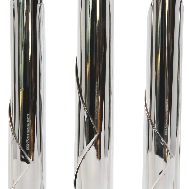modern silver menorah