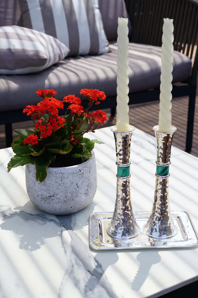 sterling silver Shabbat candlesticks