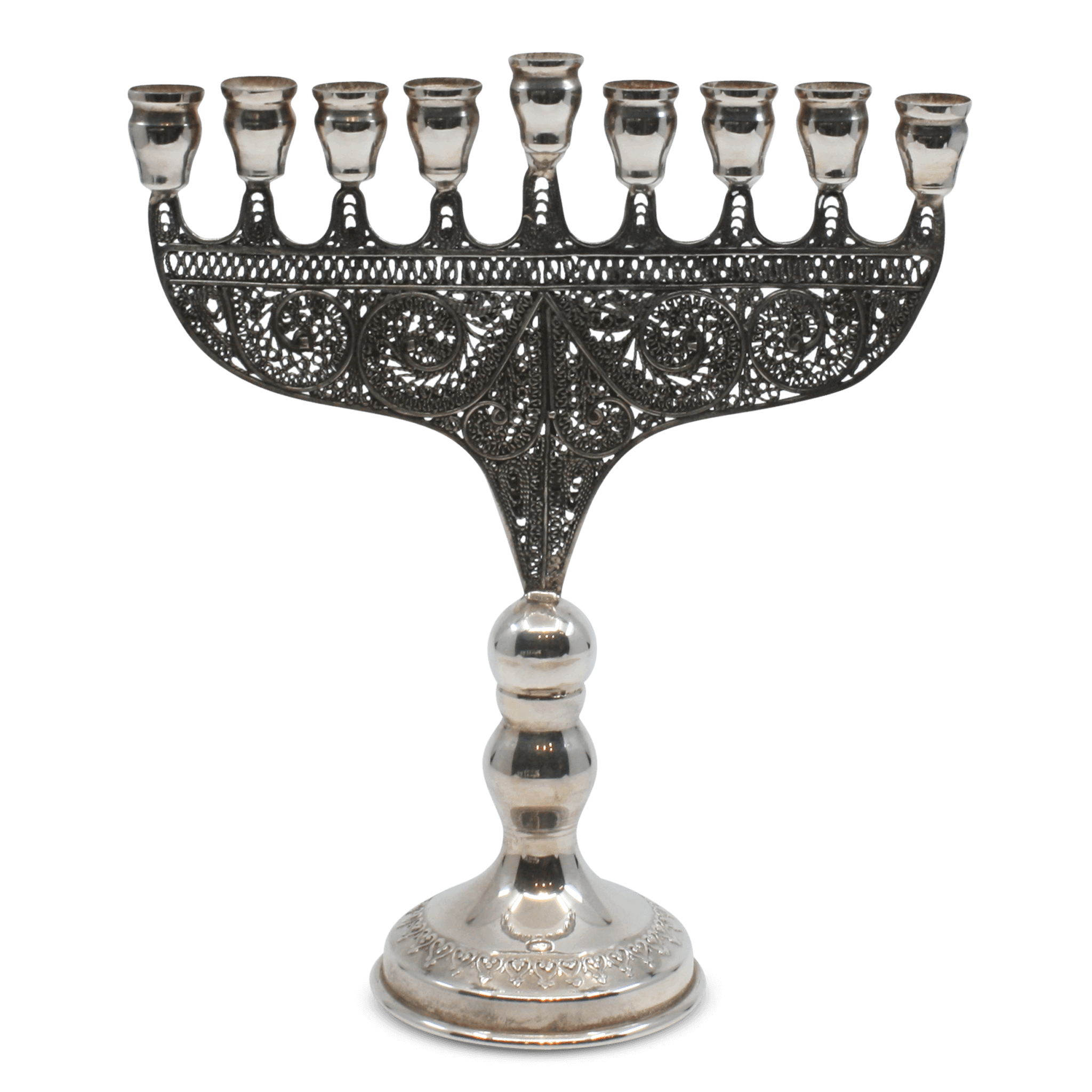 Almog Silver Jewish Hanukkiah - Piece By Zion Hadad