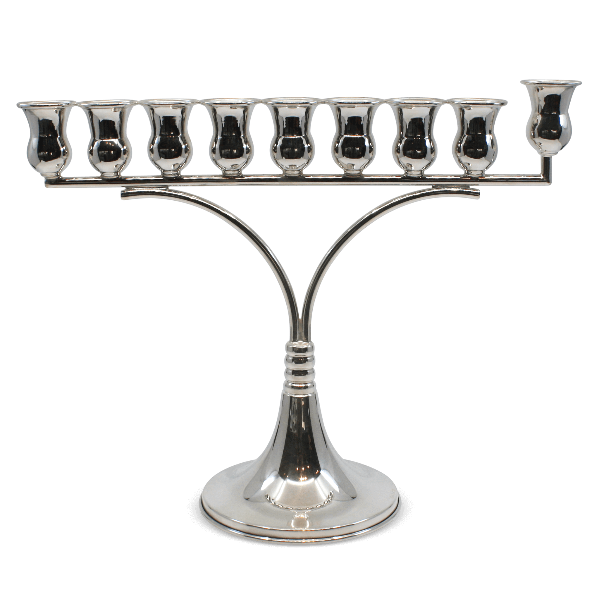 Bareket Silver Elegant Hanukkiah - Piece By Zion Hadad