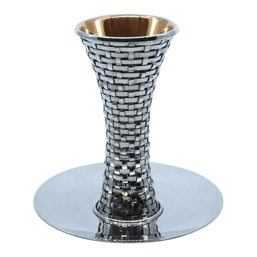 Braided Sterling Silver Shabbat Kiddush Cup - Piece By Zion Hadad