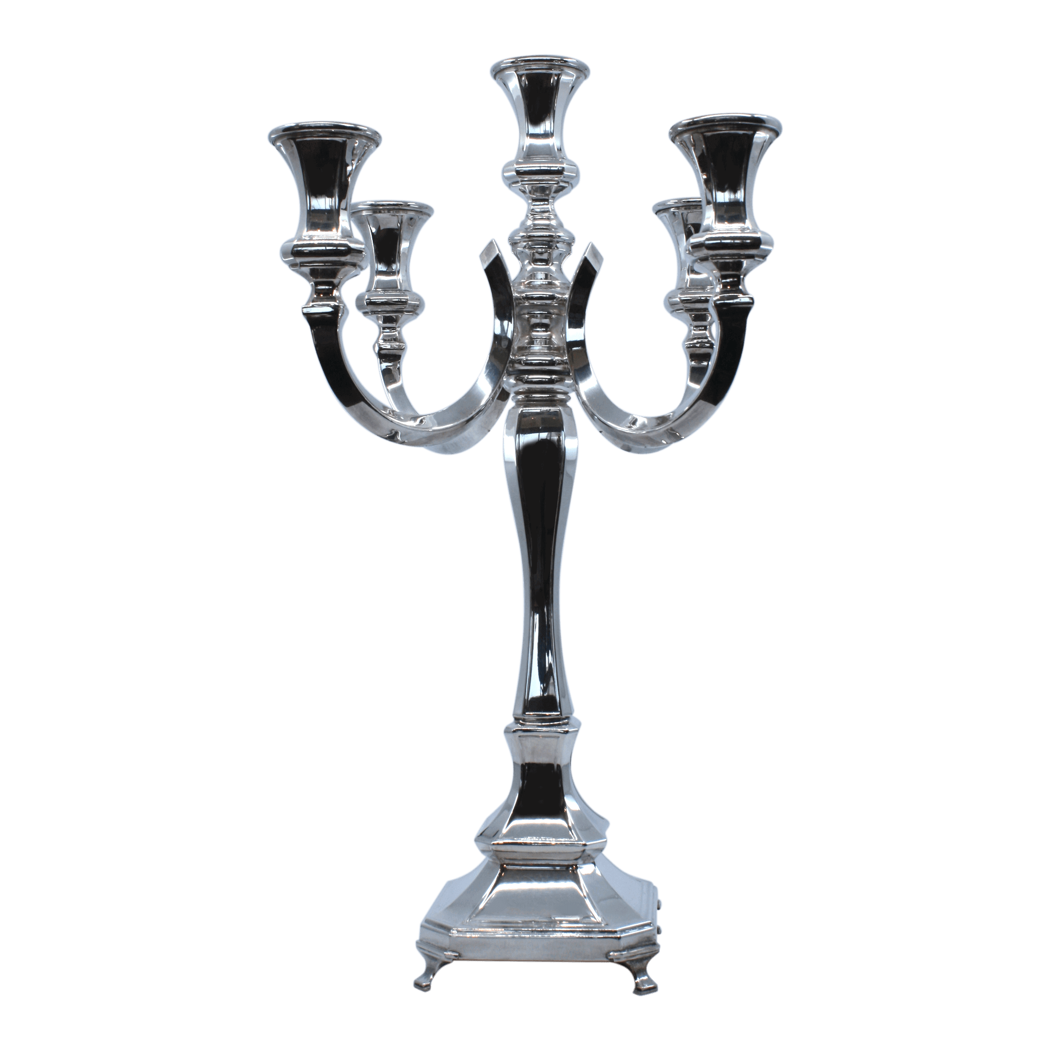 Classic Five Branched Shabbat Candelabra - Piece By Zion Hadad