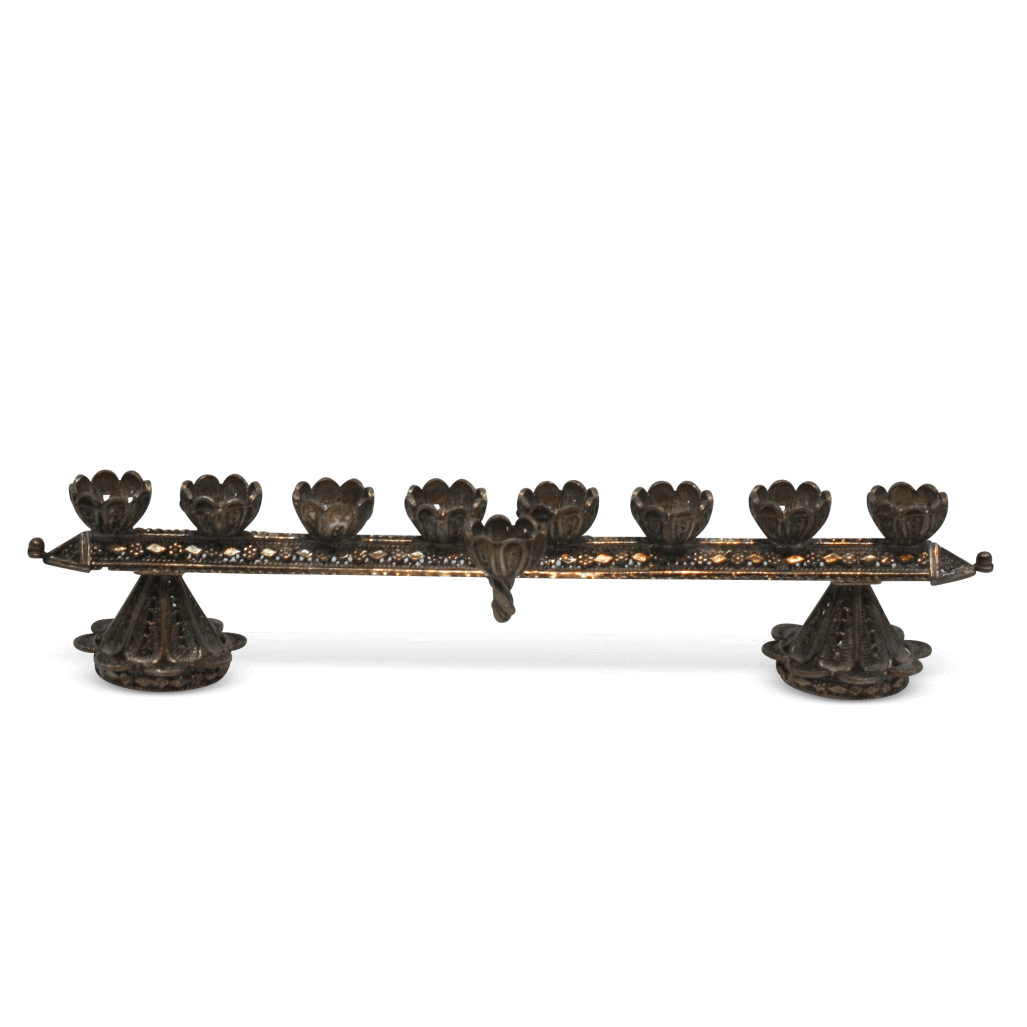 Flower Candle Holders Menorah for Hannukah - Piece By Zion Hadad