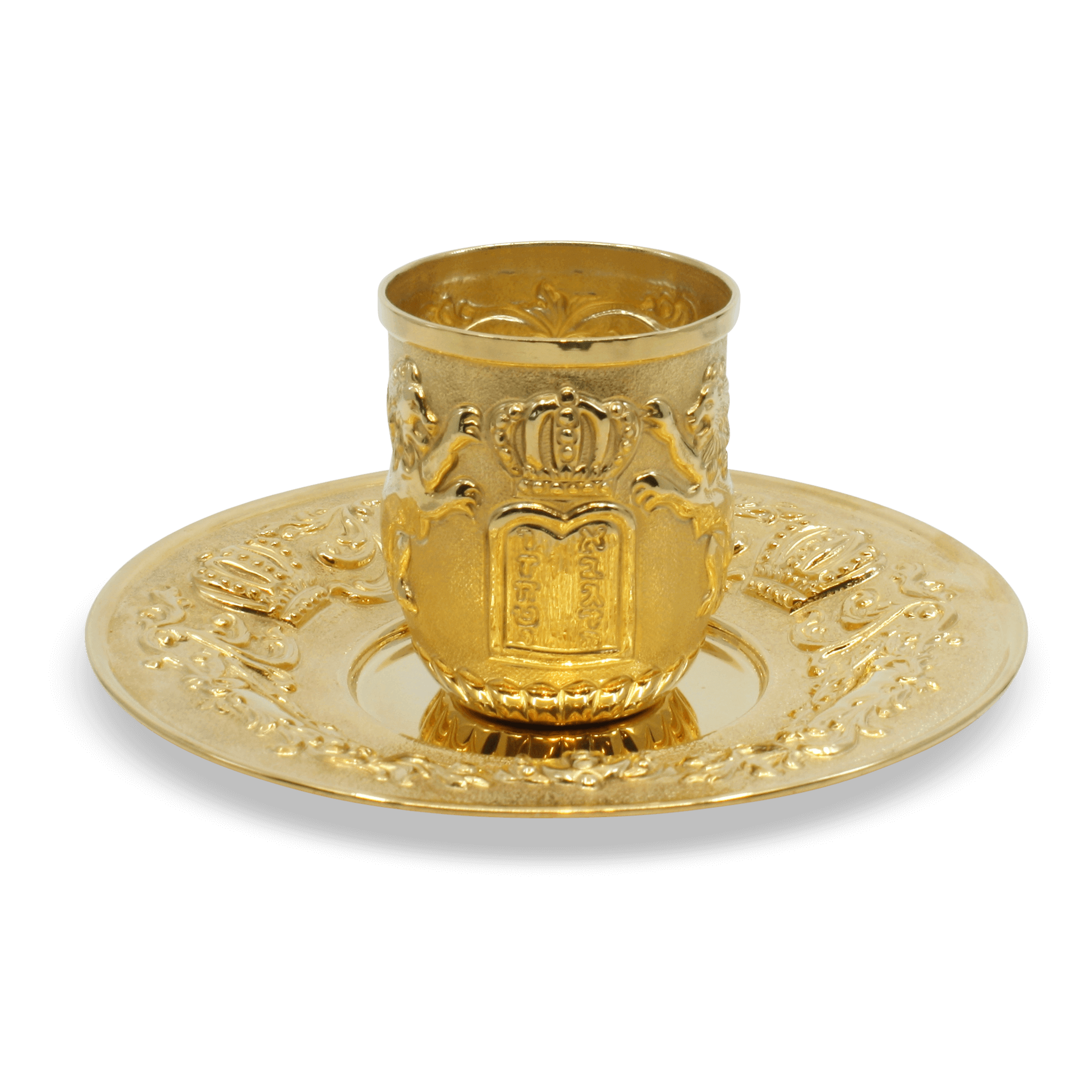 GOLD LION KIDDUSH CUP SET - Piece By Zion Hadad