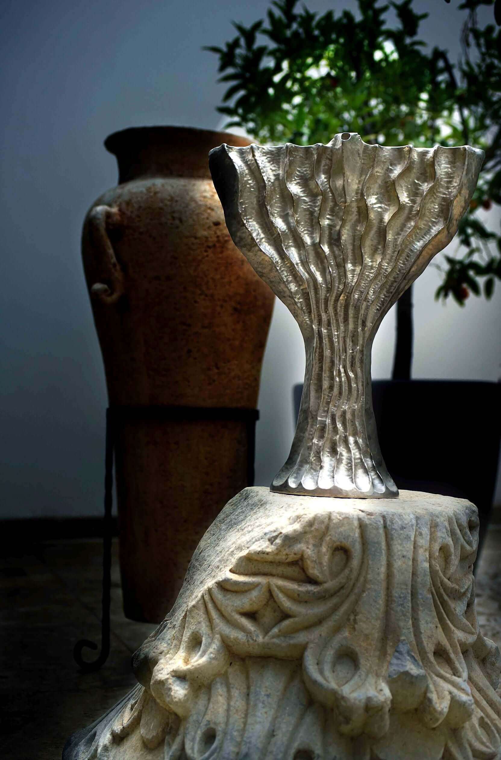 Gali Asher Silver Flame Menorah C - Piece By Zion Hadad