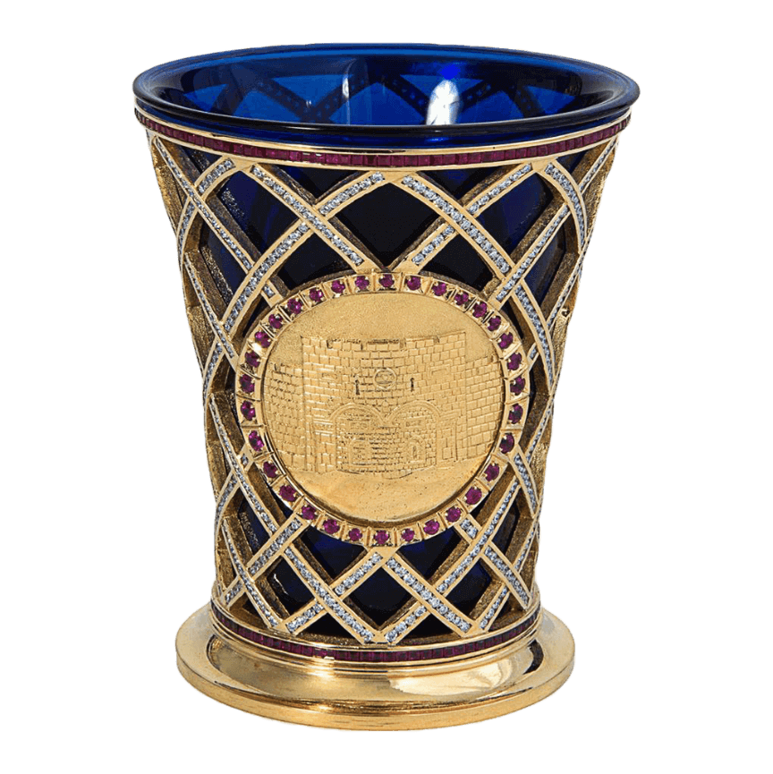 Golden Kiddush Glass A - Piece By Zion Hadad