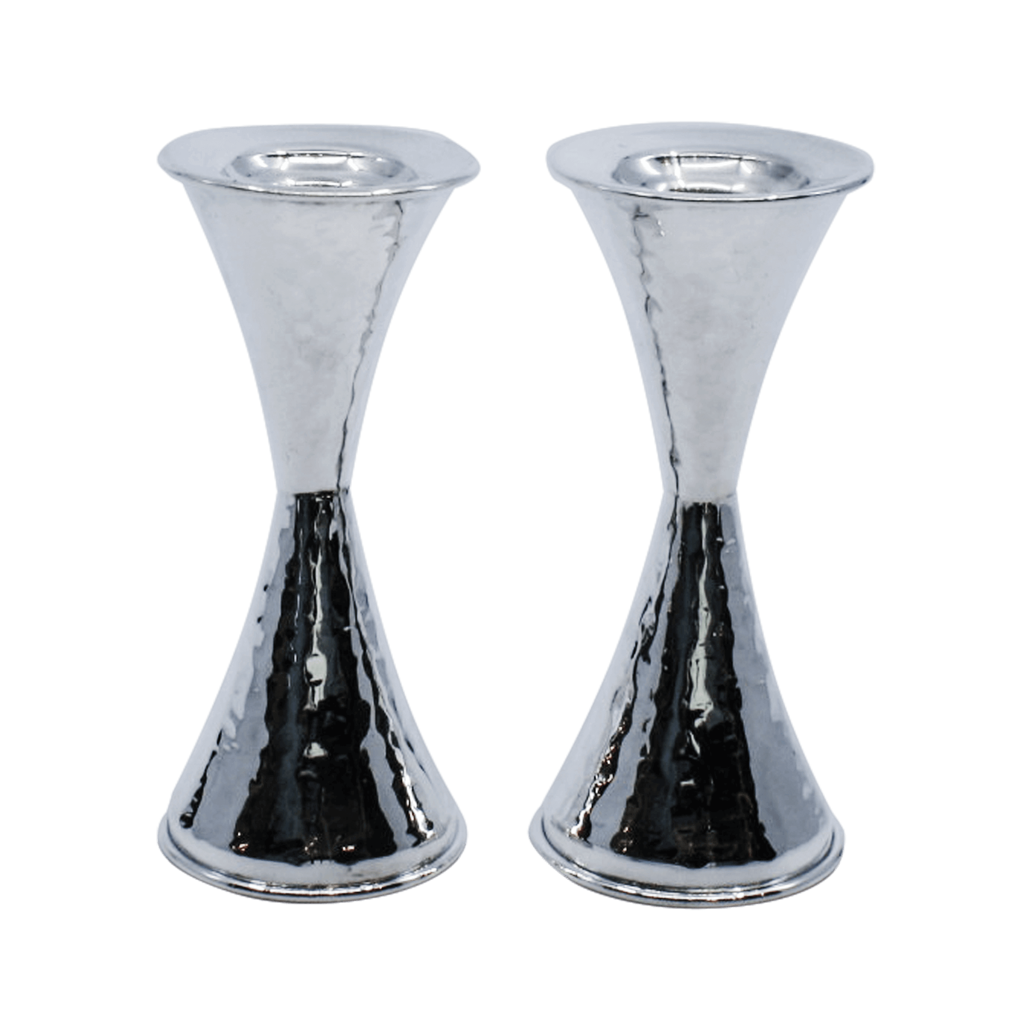 Hammered Radical Hourglass Shabbat Candlesticks - Piece By Zion Hadad