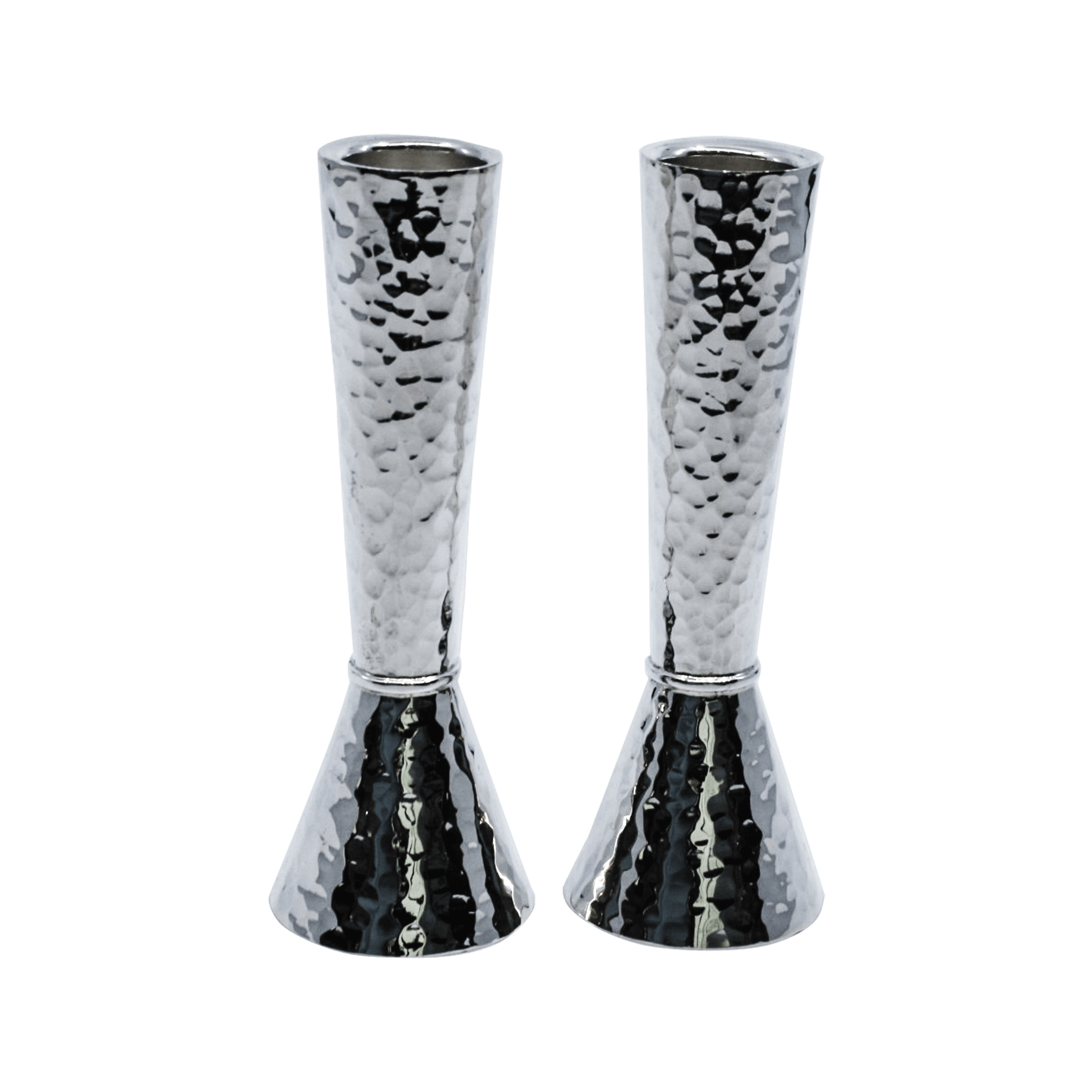 Hand Hammered Shabbat Candlesticks - Medium - Piece By Zion Hadad