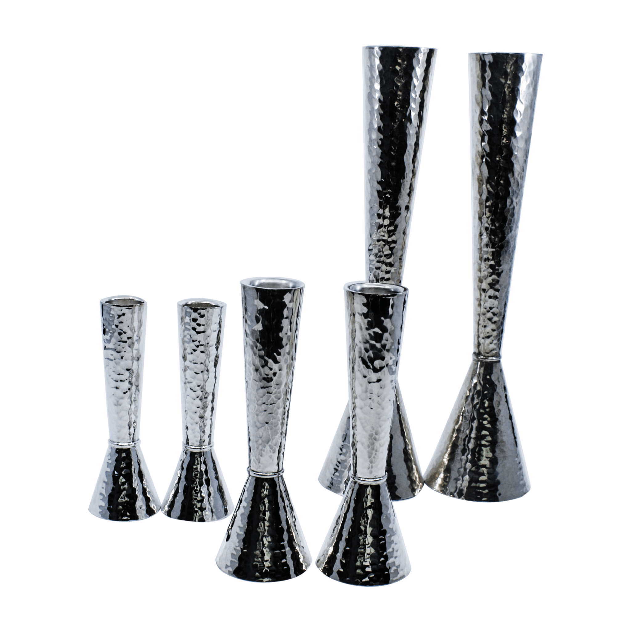 Hand Hammered Shabbat Candlesticks - Medium A - Piece By Zion Hadad