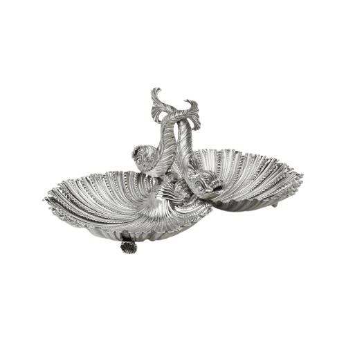 High Silver Seashell Centerpiece - Piece By Zion Hadad