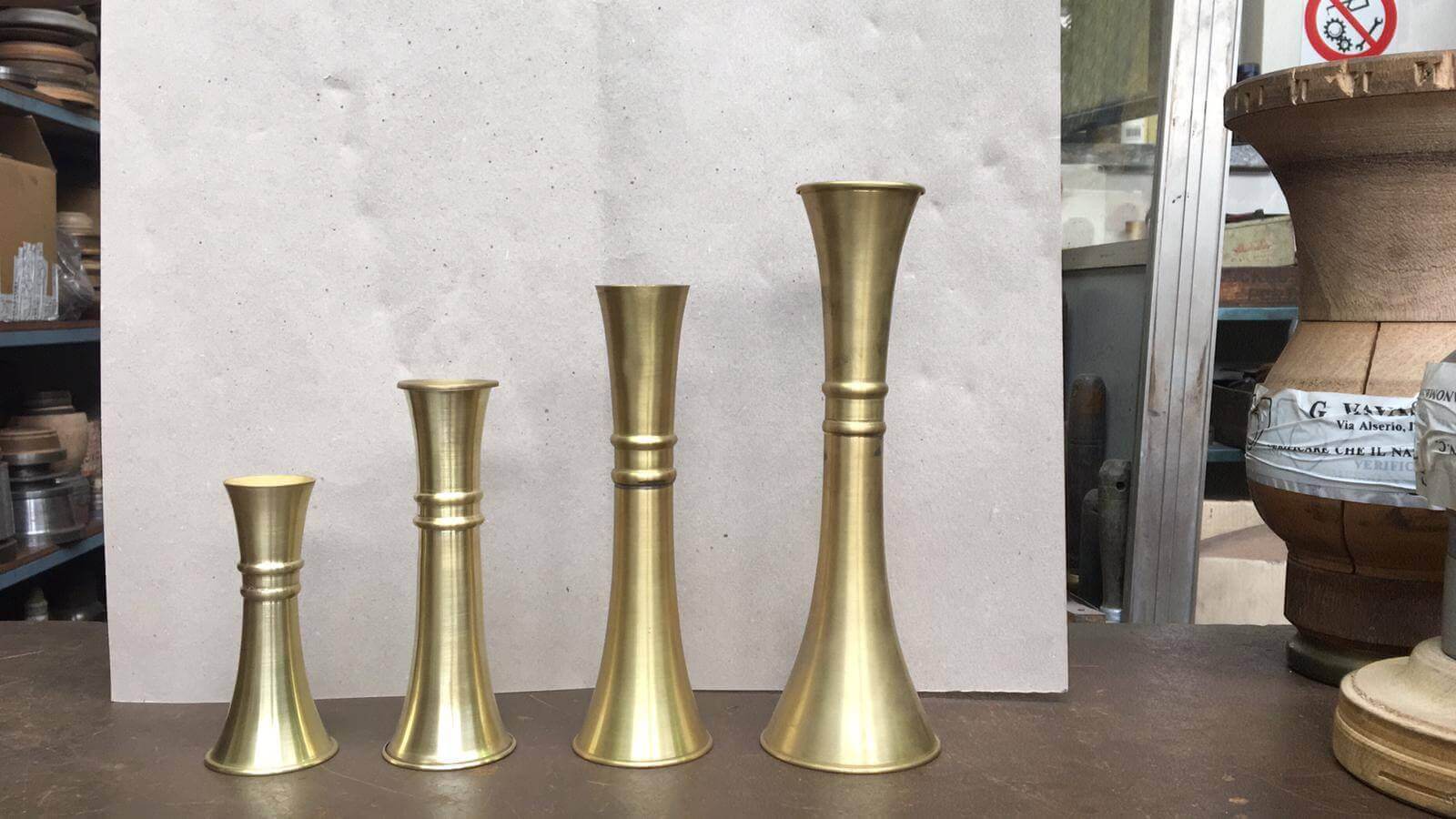 Hourglass Hammered Shabbat Candlesticks B - Piece By Zion Hadad