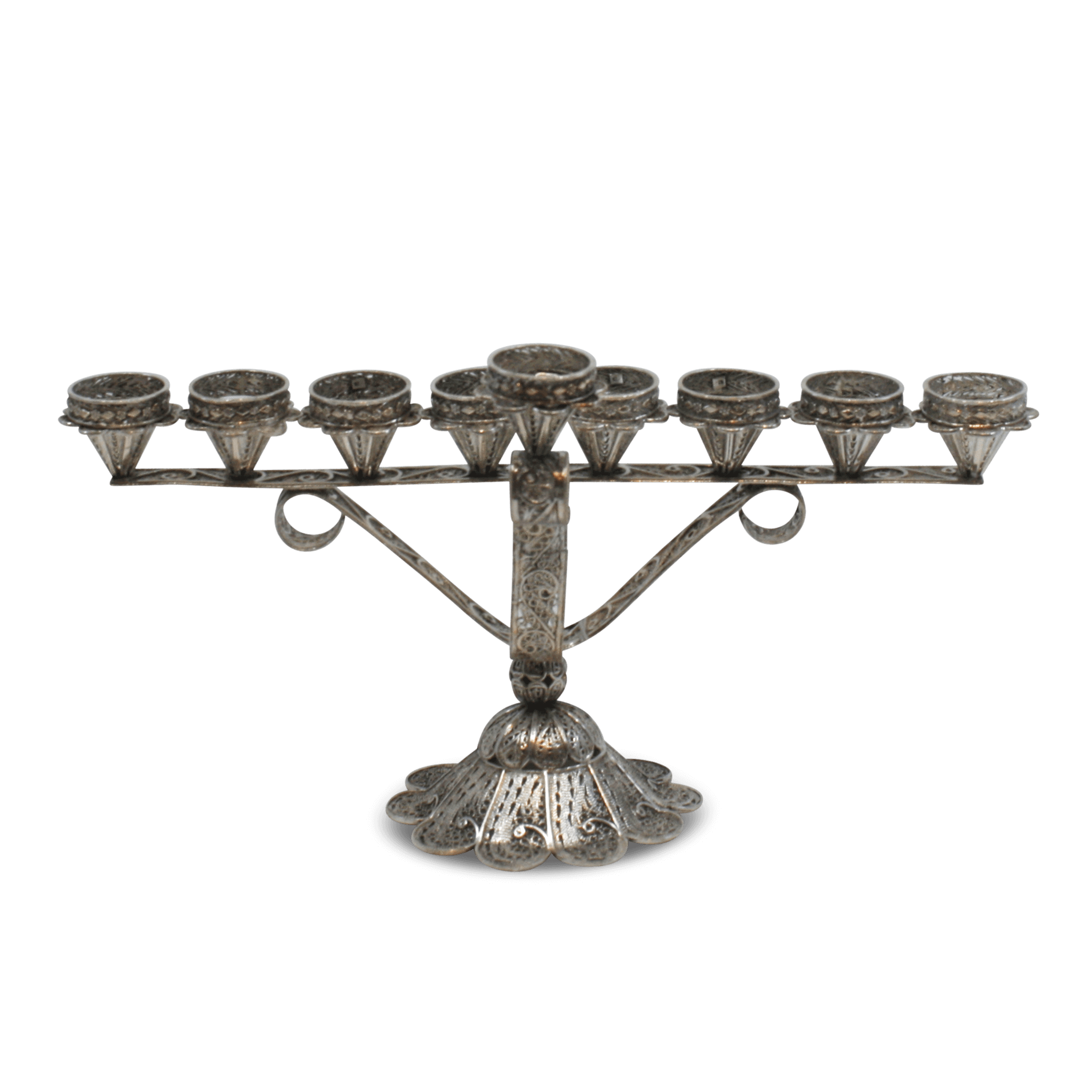 Koral Silver Jewish Hanukkiah, Menorah - Piece By Zion Hadad