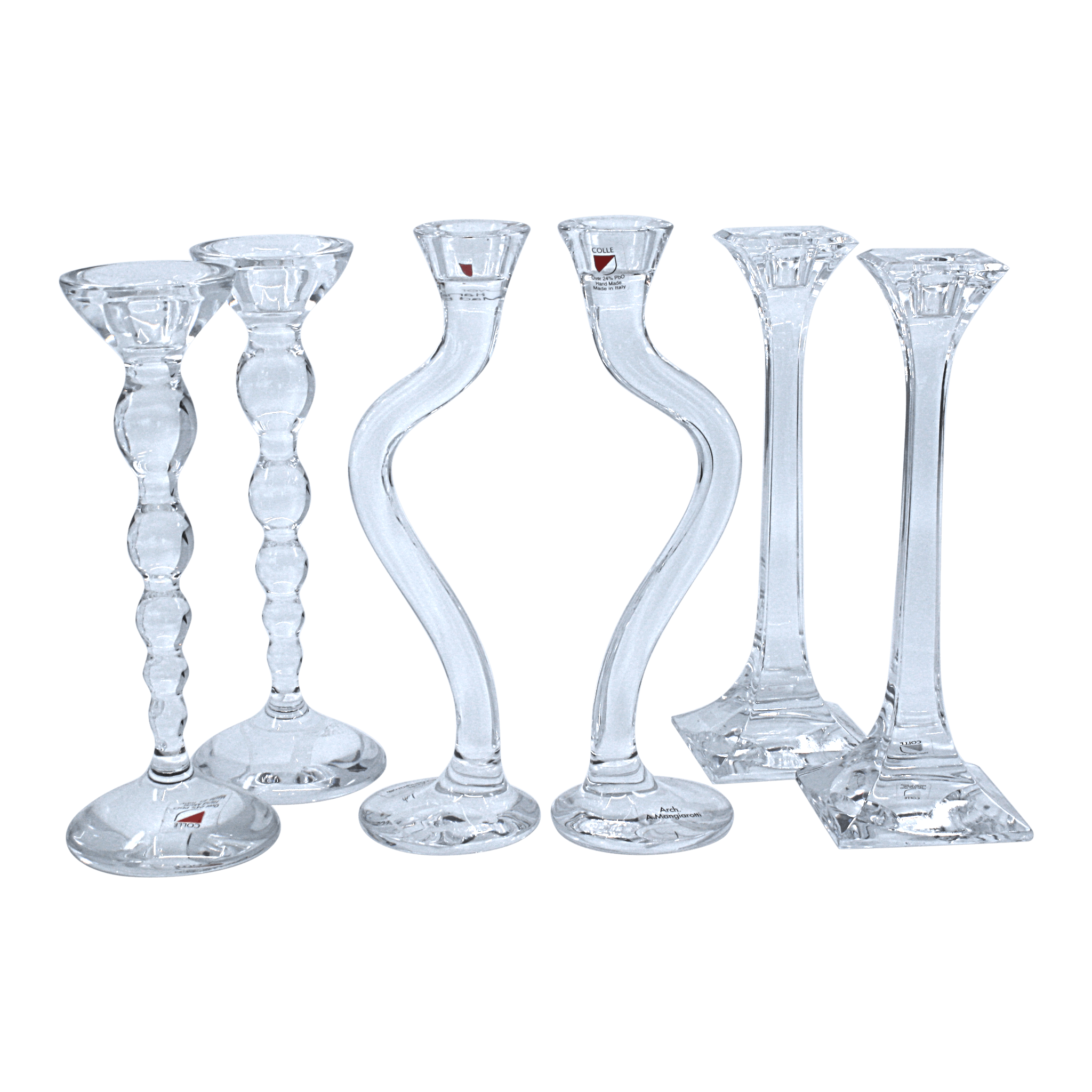 Modern Crystal Shabbat Candlesticks - Piece By Zion Hadad