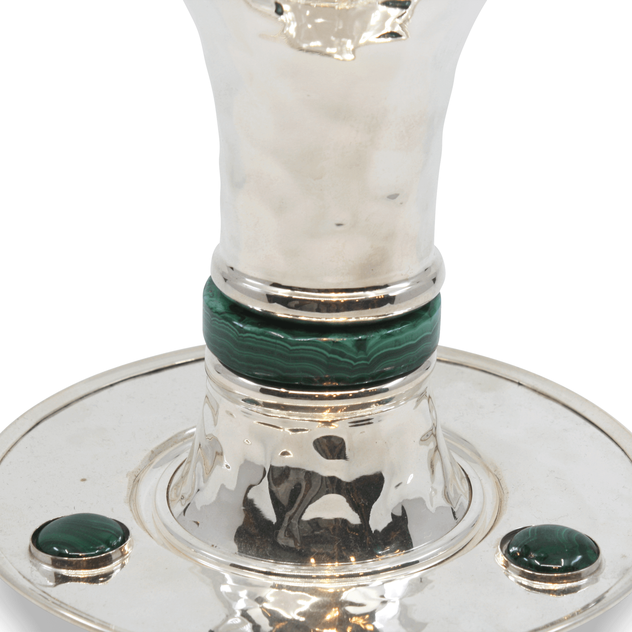 Modern Hammering Malachite Kiddush Cup - Piece By Zion Hadad