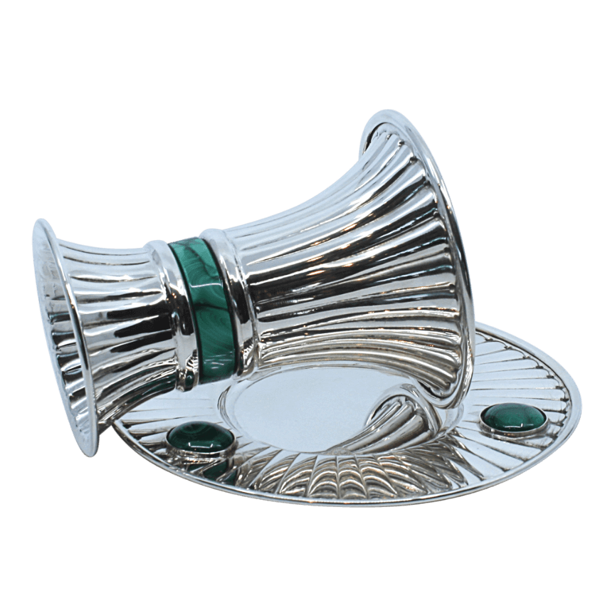 Modern Striped Malachite Kiddush Cup - Piece By Zion Hadad