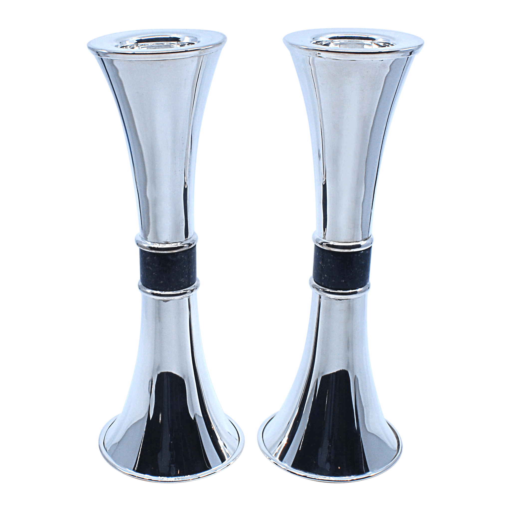 Onyx Hourglass Shabbat Candlesticks - Piece By Zion Hadad