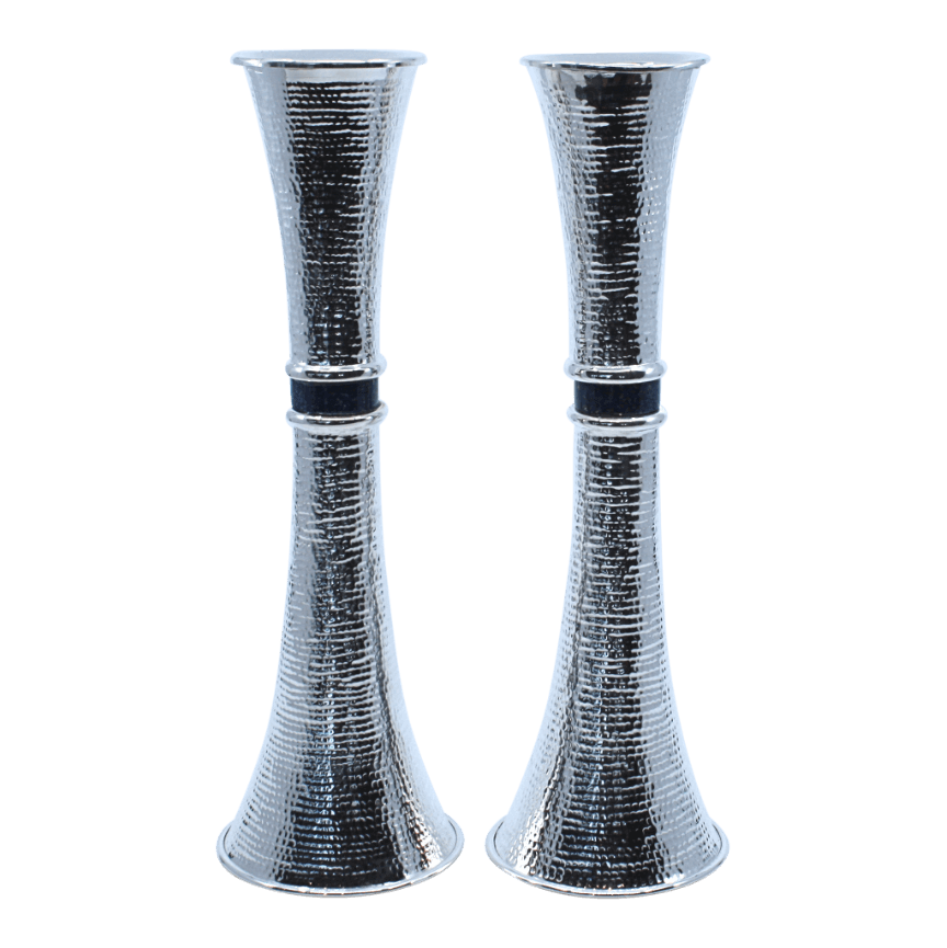 Onyx Spotted Hourglass Shabbat Candlesticks - Piece By Zion Hadad