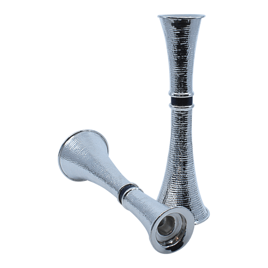 Onyx Spotted Hourglass Shabbat Candlesticks A - Piece By Zion Hadad