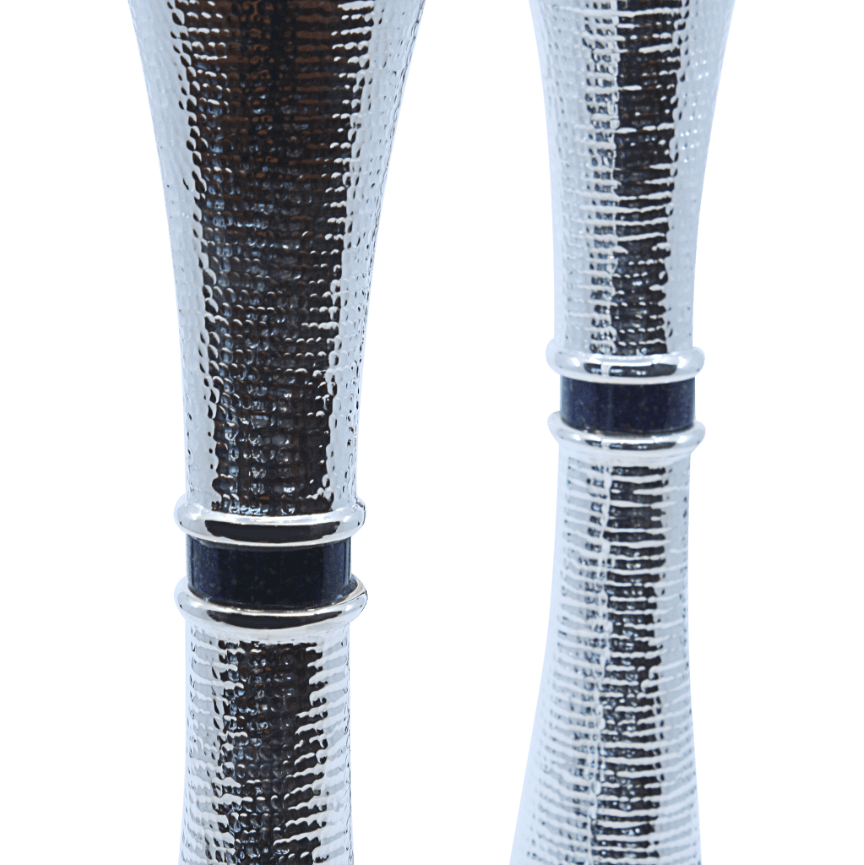 Onyx Spotted Hourglass Shabbat Candlesticks B - Piece By Zion Hadad