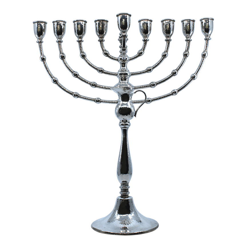 Pampa Traditional Silver Hanukkiah - Piece By Zion Hadad