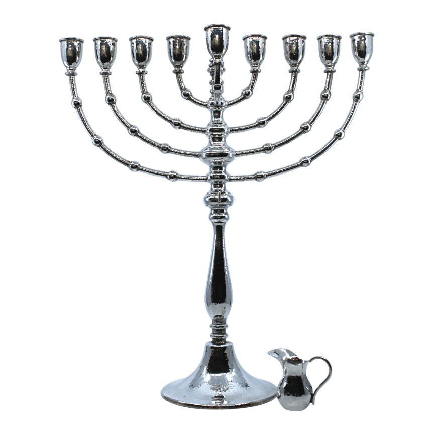 Pampa Traditional Silver Hanukkiah A - Piece By Zion Hadad