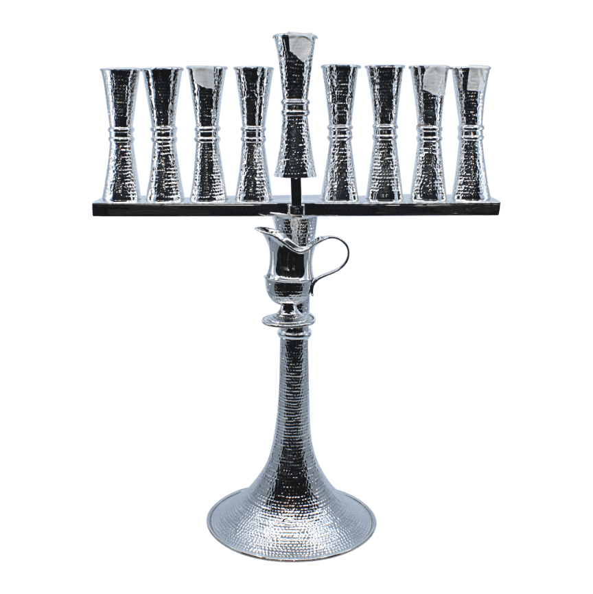 Perlat Silver Jewish Hanukkiah for Hanukkah - Piece By Zion Hadad