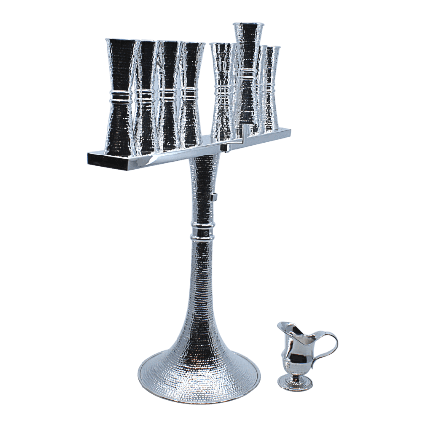 Perlat Silver Jewish Hanukkiah for Hanukkah A - Piece By Zion Hadad