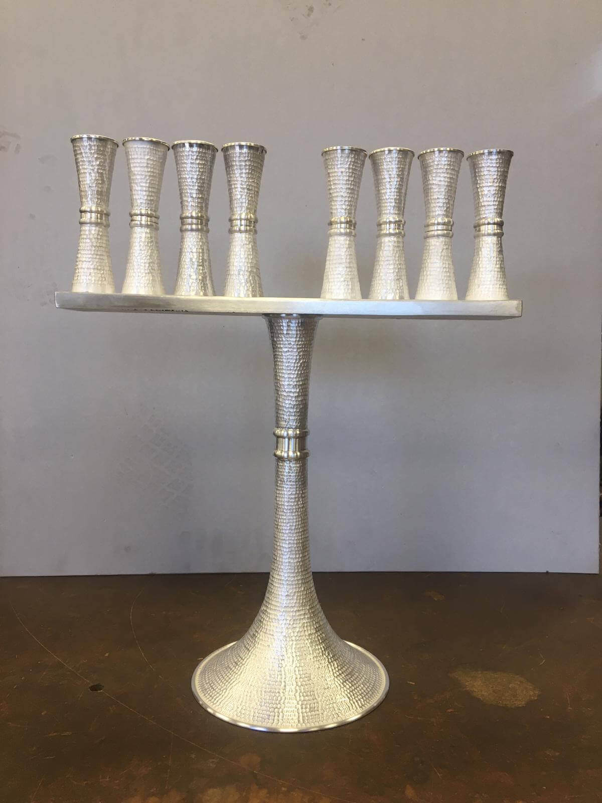 Perlat Silver Jewish Hanukkiah for Hanukkah G - Piece By Zion Hadad