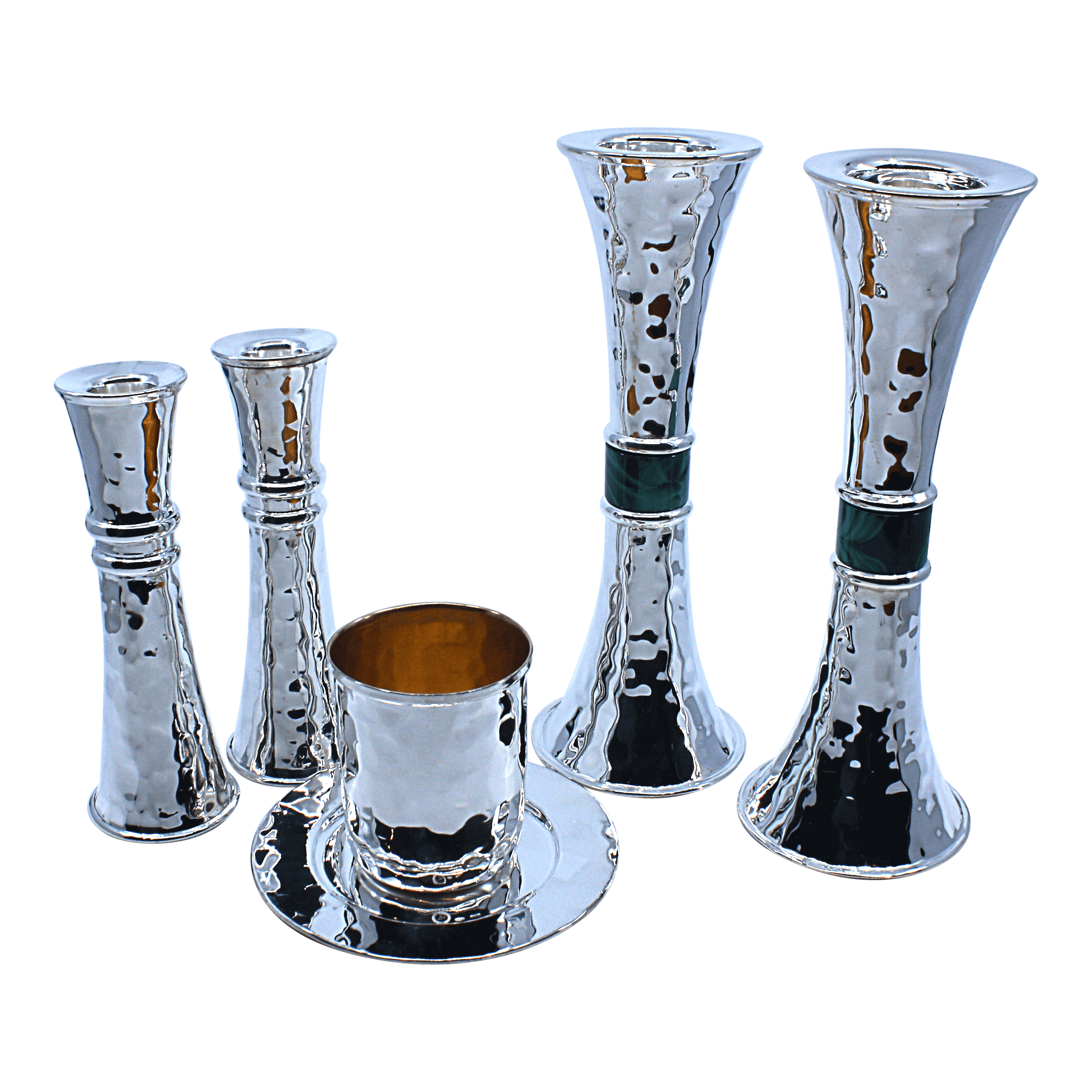 Royal Stone Hourglass Shabbat Candlesticks D - Piece By Zion Hadad