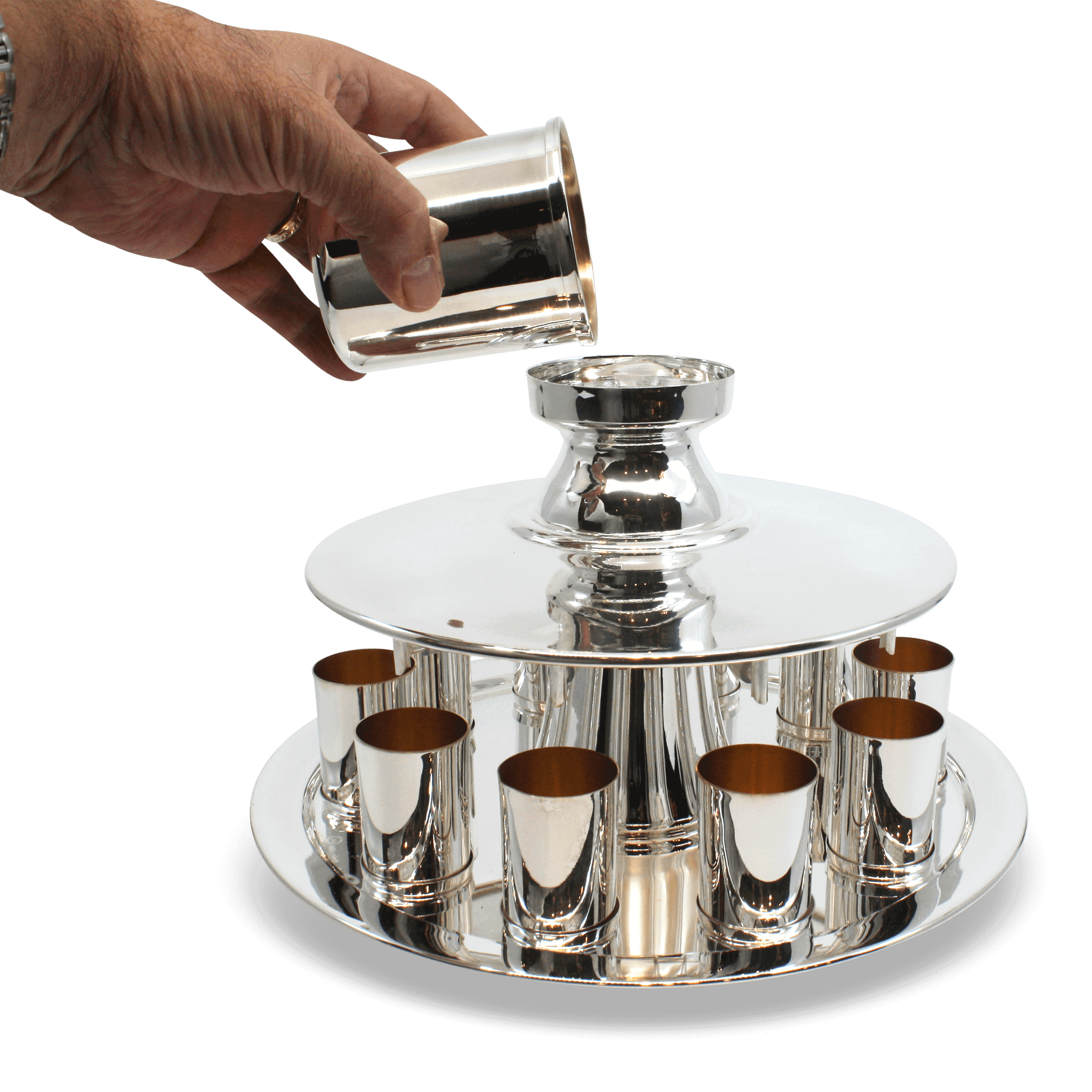 SILVER WINE FOUNTAIN FOR 10 A - Piece By Zion Hadad