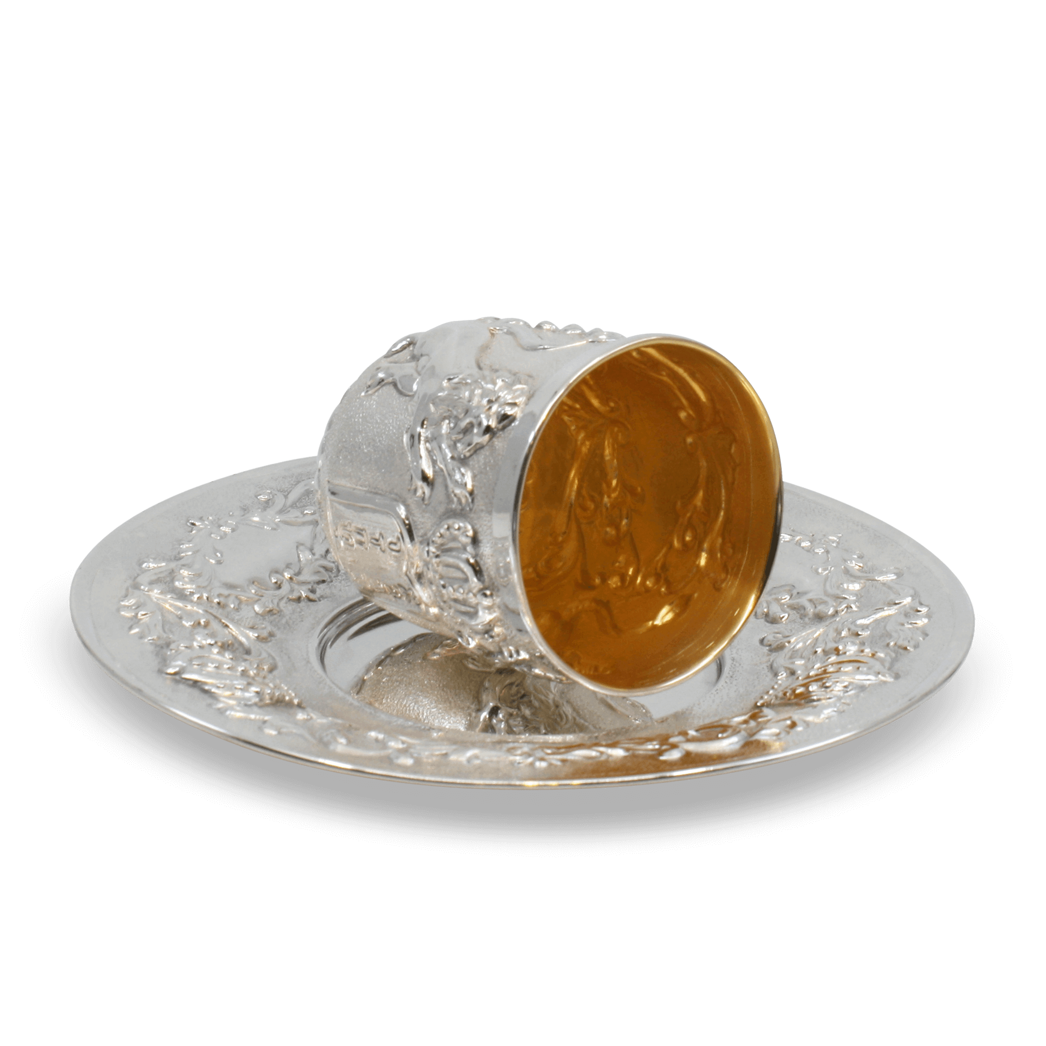 Silver Lion Kiddush Cup Set C - Piece By Zion Hadad